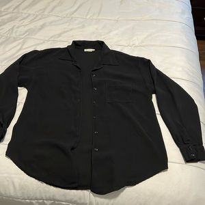 Black button down dress shirt.